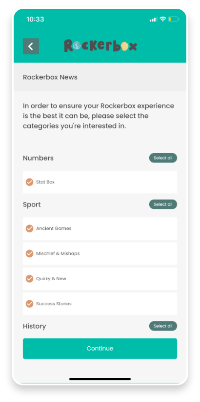 Rockerbox News select more category